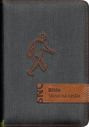 Bible Slovo na cestu s poznámkami - šedočerné džínové plátno