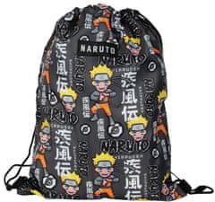 CurePink Pytlík gym bag a penál na tužky Naruto: Character and Signs (28 x 39 cm|22 x 11 x 8 cm)