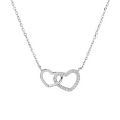 SPERKY4U Stříbrný náhrdelník - propletená srdce