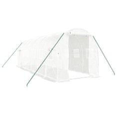 Greatstore Skleník s ocelovým rámem bílý 12 m² 6 x 2 x 2 m