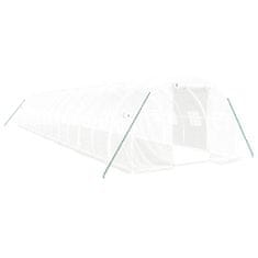 Greatstore Skleník s ocelovým rámem bílý 42 m² 14 x 3 x 2 m