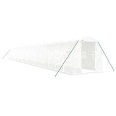 Greatstore Skleník s ocelovým rámem bílý 40 m² 20 x 2 x 2 m