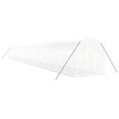 Greatstore Skleník s ocelovým rámem bílý 40 m² 20 x 2 x 2 m