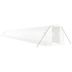 Greatstore Skleník s ocelovým rámem bílý 48 m² 24 x 2 x 2 m