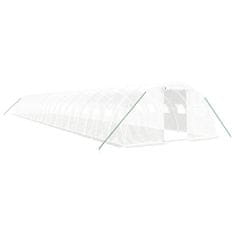 Greatstore Skleník s ocelovým rámem bílý 88 m² 22 x 4 x 2 m