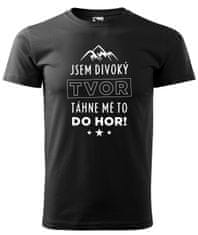 Hobbytriko Dětské tričko na hory - Jsem divoký tvor, táhne mě to do hor! Barva: Tyrkysová (44), Velikost: 4 roky / 110 cm