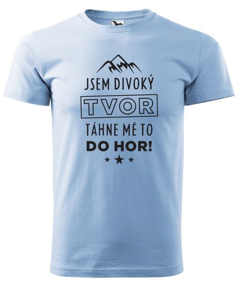 Hobbytriko Dětské tričko na hory - Jsem divoký tvor, táhne mě to do hor! Barva: Tyrkysová (44), Velikost: 4 roky / 110 cm