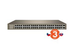 Tenda TEG1050F 48x Gigabit s SFP, 48x RJ45 + 2x SFP, Fanless - bez ventilátorů, Rackmount, VLAN, 6kV