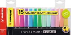 Stabilo Zvýrazňovač BOSS ORIGINAL sada 15 ks deskset