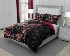 FARO Textil Bavlněné povlečení Elegant 022 160x200 + 2x 70x80 červeno-černé
