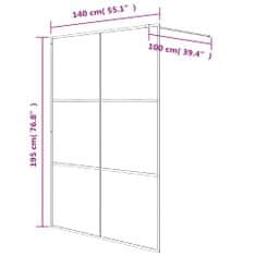 Vidaxl Sprchová zástěna walk-in bílá 140 x 195 cm čiré ESG sklo