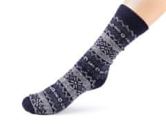 Kraftika 1pár šedá pánské zimní ponožky norský vzor, ponožky