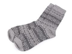 Kraftika 1pár šedá světlá pánské zimní ponožky norský vzor