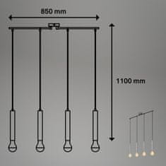 BRILONER BRILONER Retro závěsné svítidlo, 85 cm, bez 4x E27, max. 60 W, antická stříbrná BRI 4031-044