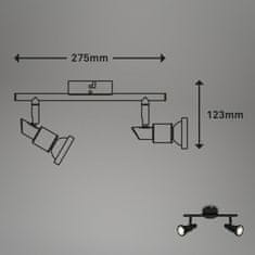 BRILONER BRILONER LED bodové svítidlo 27,5 cm 2xGU10 4,8W 400lm černá IP44 BRI 2992-025