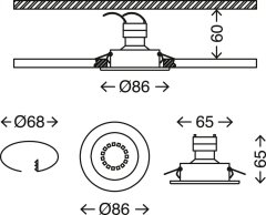 BRILONER BRILONER 3ks sada vestavné svítidlo, pr. 8,6 cm, černá BRI 7110-035