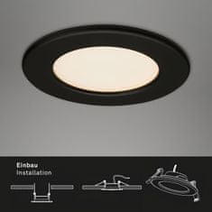 BRILONER BRILONER 3ks sada LED vestavné svítidlo, pr. 11,5 cm, 6 W, 650 lm, černá IP44 BRI 7053-035