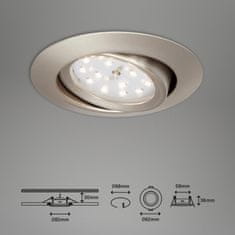 BRILONER BRILONER 3ks sada LED vestavné svítidlo, pr. 8,2 cm, 3 W, matný nikl BRI 7171-032