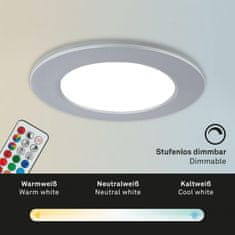 BRILONER BRILONER RGB-CCT LED vestavná svítidla sada, pr.9,2 cm, 3x LED, 4,8 W, 450 lm, matný chrom IP65 BRI 7035-034