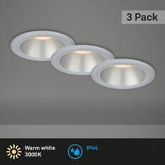 BRILONER BRILONER LED vestavná svítidla sada, pr.9,5 cm, 3x LED, 4,9 W, 480 lm, matný chrom IP44 BRI 7041-034