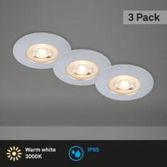 BRILONER BRILONER LED vestavná svítidla, pr.9 cm, 3x LED, 5 W, 480 lm, matný chrom IP65 BRI 7044-034