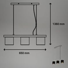 BRILONER BRILONER Závěsné svítidlo, 136 cm, 3x E14, antická stříbrná BRI 4736-034