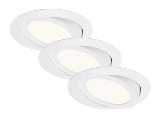 BRILONER BRILONER 3ks sada LED vestavné svítidlo, pr. 14 cm, 6,4 W, bílé BRI 7285-036