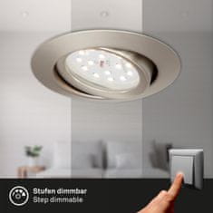 BRILONER BRILONER 3ks sada LED vestavné svítidlo, pr. 8,2 cm, 3,5 W, matný nikl BRI 7172-032