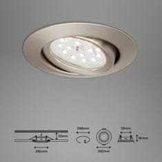 BRILONER BRILONER 3ks sada LED vestavné svítidlo, pr. 8,2 cm, 3,5 W, matný nikl BRI 7172-032