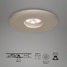 BRILONER BRILONER 3ks sada LED vestavné svítidlo, pr. 4,5 cm, 1,8 W, matný nikl IP44 BRI 7240-032