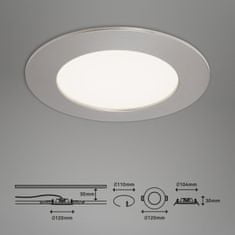 BRILONER BRILONER 3ks sada LED vestavné svítidlo, pr. 12 cm, 8 W, matný nikl IP44 BRI 7284-032