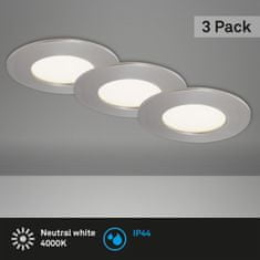 BRILONER BRILONER 3ks sada LED vestavné svítidlo, pr. 8,5 cm, 4,8 W, matný nikl IP44 BRI 7282-032