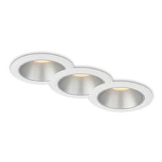 BRILONER BRILONER LED vestavná svítidla sada, pr.9,5 cm, 3x LED, 4,9 W, 480 lm, bílé-stříbrná BRI 7041-036