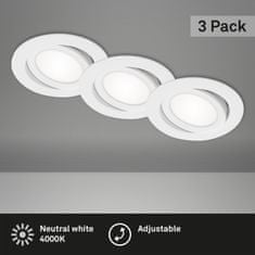 BRILONER BRILONER 3ks sada LED vestavné svítidlo, pr. 10,6 cm, 7 W, bílé BRI 7114-436