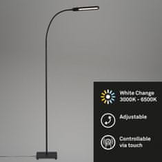 BRILONER BRILONER LED CCT stojací svítidlo s dotykovým vypínačem 183 cm 8W 600lm černá BRILO 1389-015