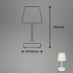 BRILONER BRILONER LED venkovní stolní lampa s dotykovým vypínačem, pr.30 cm, LED modul, 3 W, 340 Lm, bílé IP44 BRILO 7032-416