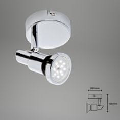 BRILONER BRILONER LED bodové svítidlo pr. 8 cm 1xGU10 4,8W 400lm chrom BRI 2992-018