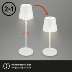 BRILONER BRILONER LED nabíjecí stolní lampa 38 cm 2,6W 280lm bílé IP44 BRILO 7438-016