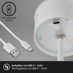 BRILONER BRILONER LED nabíjecí stolní lampa 38 cm 2,6W 280lm bílé IP44 BRILO 7438-016