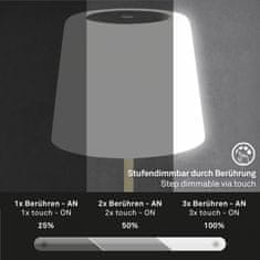 BRILONER BRILONER LED bateriové stolní svítidlo pr.12,5 cm, LED modul, 3W, 350 lm, černá IP44 BRILO 7445-015
