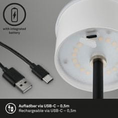 BRILONER BRILONER LED nabíjecí stolní lampa 38 cm 2,6W 280lm černá IP44 BRILO 7438-015