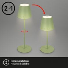 BRILONER BRILONER LED nabíjecí stolní lampa 38 cm 2,6W 280lm limetkově zelená IP44 BRILO 7438-019