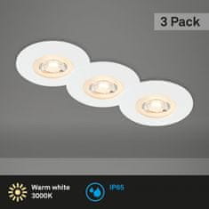 BRILONER BRILONER LED vestavná svítidla, pr.9 cm, 3x LED, 5 W, 480 lm, bílé BRI 7044-036