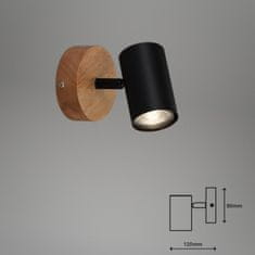 BRILONER BRILONER bodové nástěnné a stropní svítidlo, pr. 9 cm, max. 35 W, černá BRI 2920-015