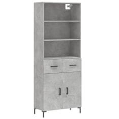 Vidaxl Skříň highboard betonově šedá 69,5x34x180 cm kompozitní dřevo