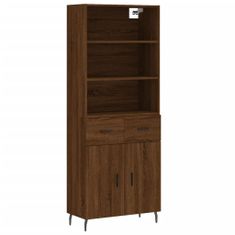 Vidaxl Skříň highboard hnědý dub 69,5 x 34 x 180 cm kompozitní dřevo