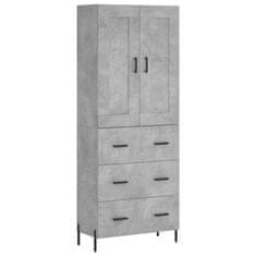 Greatstore Skříň highboard betonově šedá 69,5x34x180 cm kompozitní dřevo