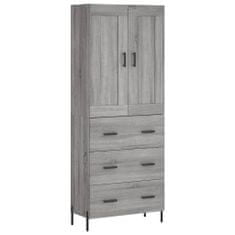 Vidaxl Skříň highboard šedá sonoma 69,5 x 34 x 180 cm kompozitní dřevo