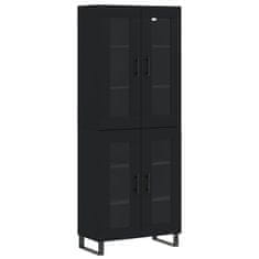 Greatstore Skříň highboard černá 69,5 x 34 x 180 cm kompozitní dřevo