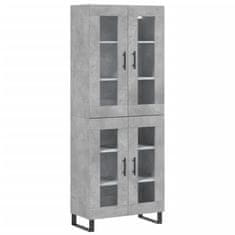 Vidaxl Skříň highboard betonově šedá 69,5x34x180 cm kompozitní dřevo